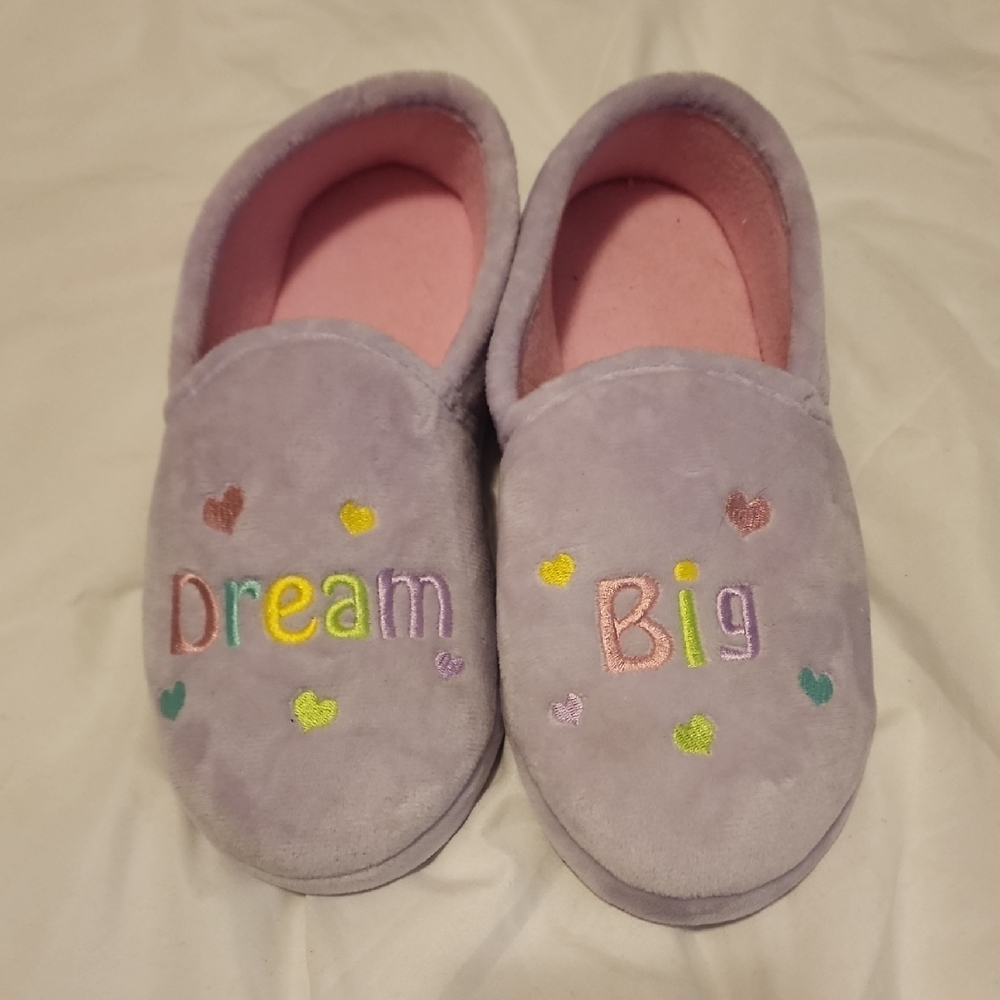 Kids Dream Big Slippers - Purple and Pink